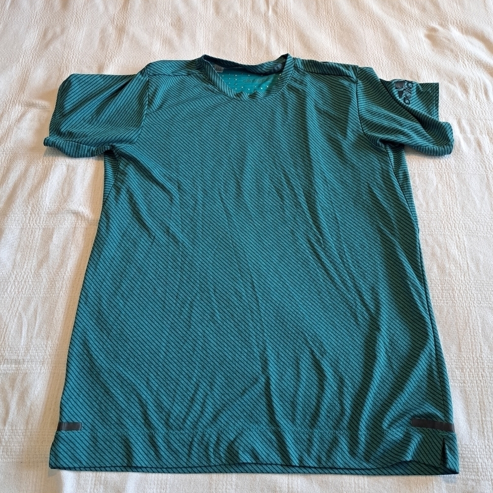 Adidas men's Large Climachill medium teal with dark teal angle lines, EUC